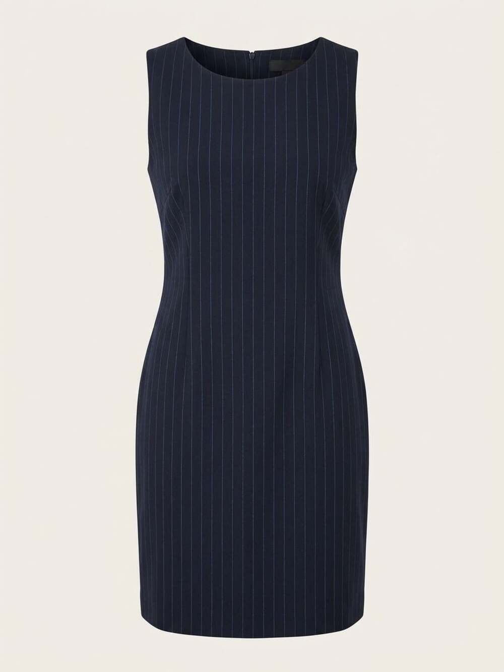 Chadwicks Pinstripe Dress Size 10 Navy Blue Sleeveless